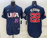 Mens USA Baseball #22 Clayton Kershaw Number 2023 Navy World Baseball Classic Stitched Jersey,baseball caps,new era cap wholesale,wholesale hats